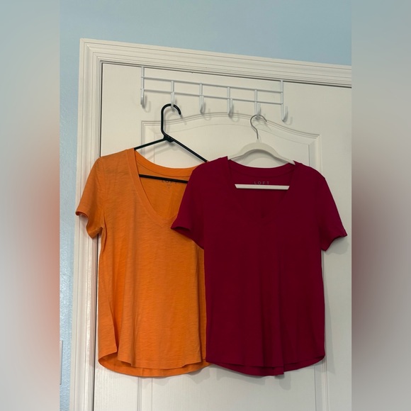 LOFT Tops - LOFT Short Sleeve Tees in yellow mustard and burgundy